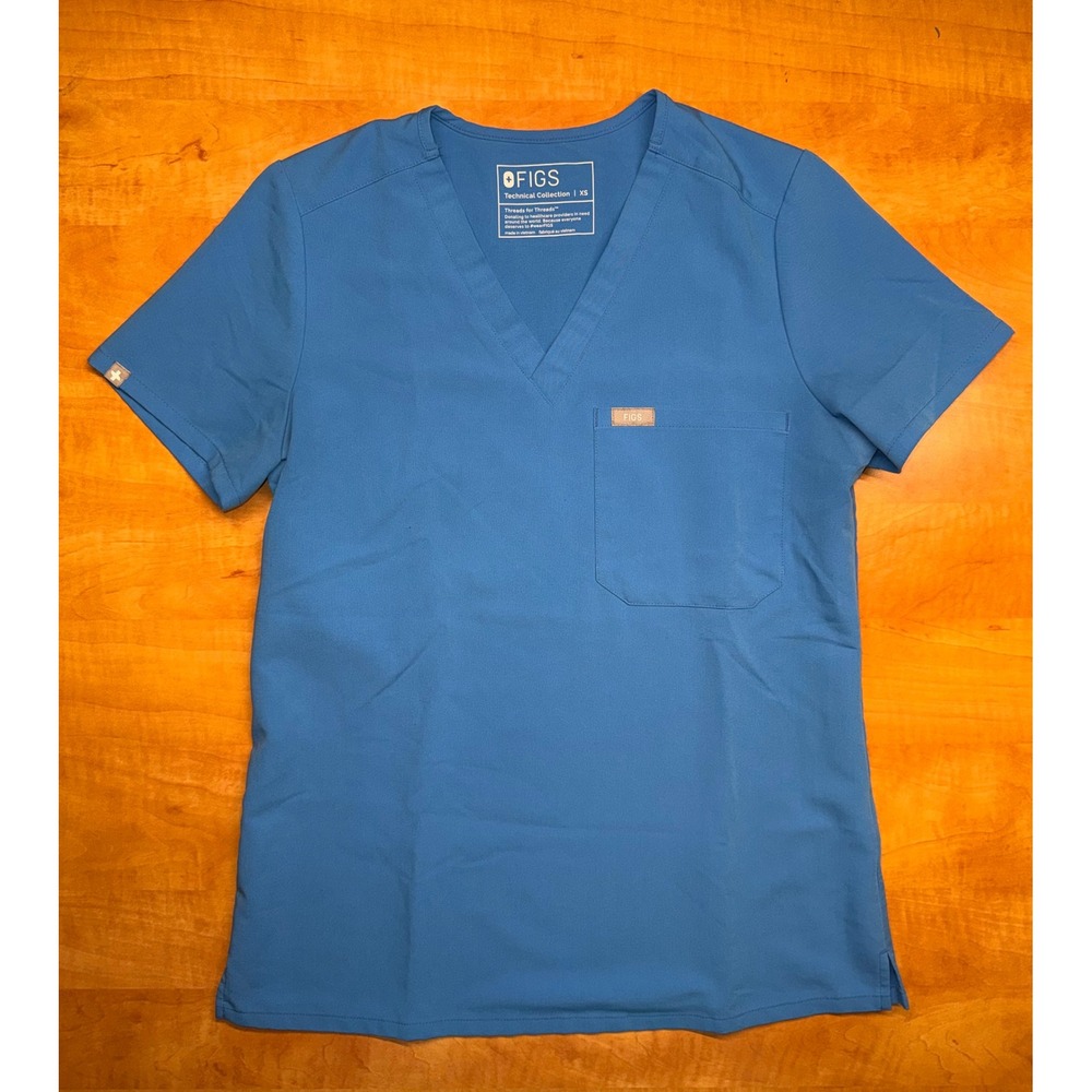 FIGS Casma V-Neck Scrub Top Blue Technical Collection XS FW1000